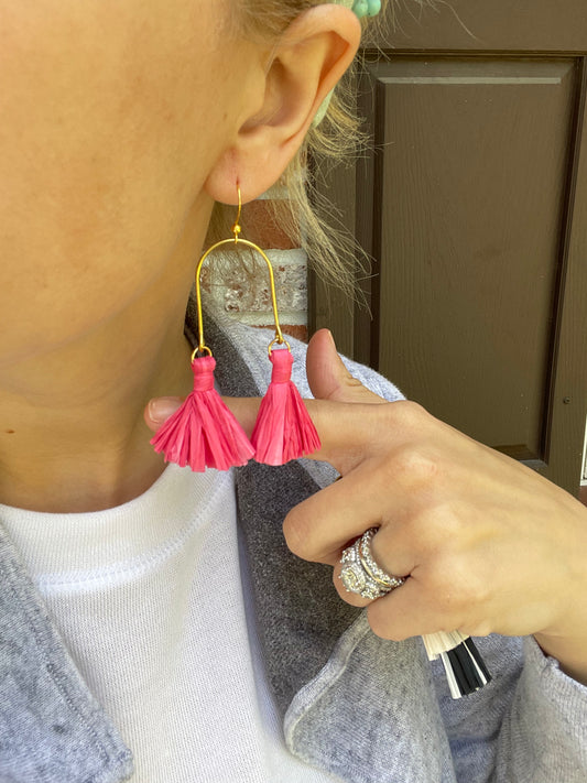 Raffia Tassel Earrings