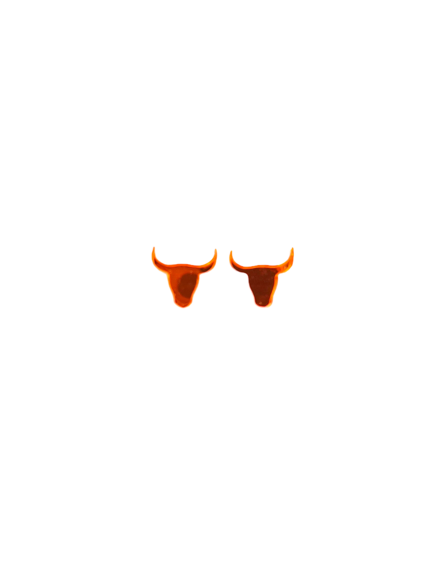 Orange Longhorn Stud Earrings