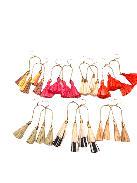 Raffia Tassel Earrings