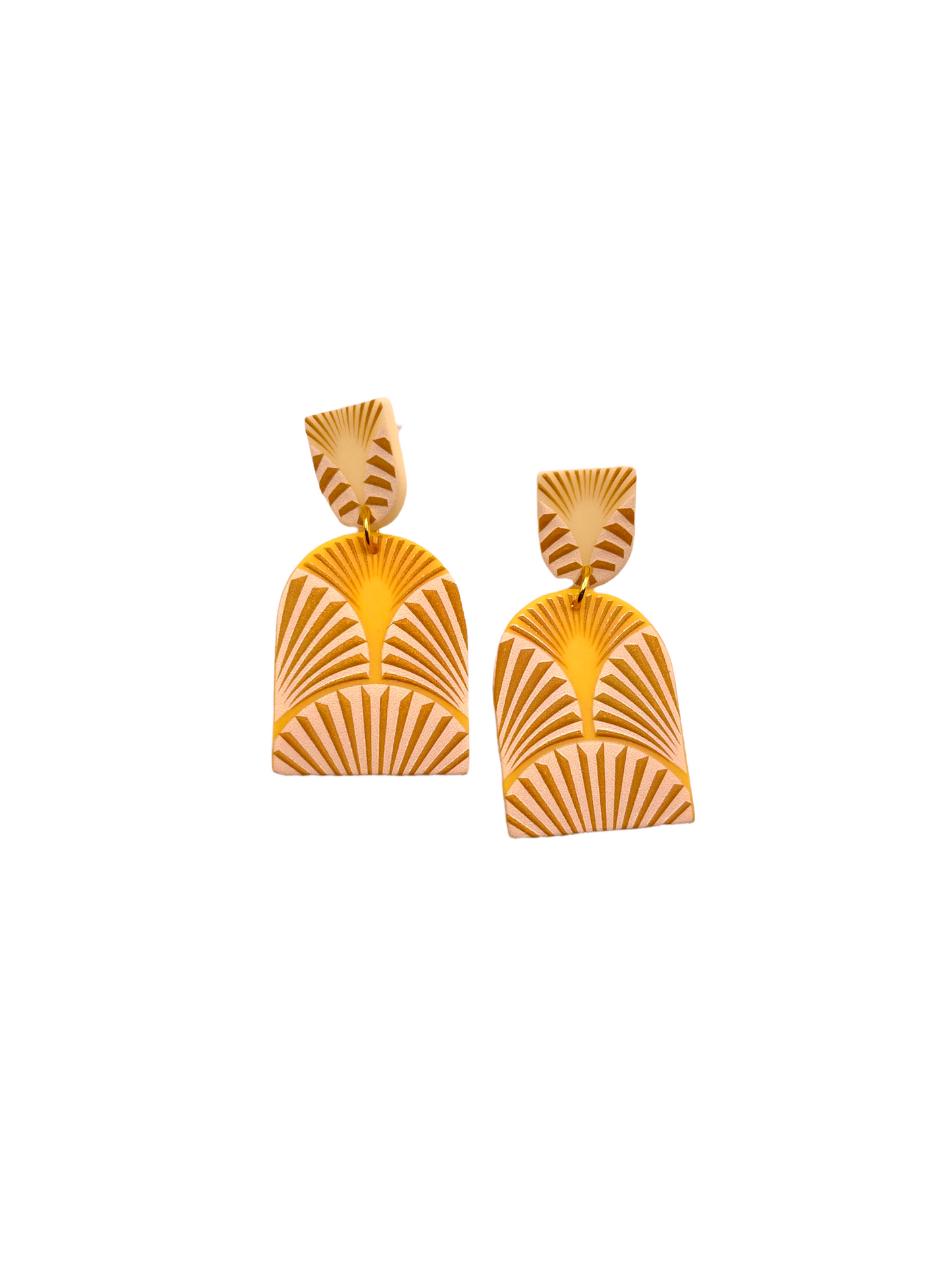Gold Tiger Stripe Earrings