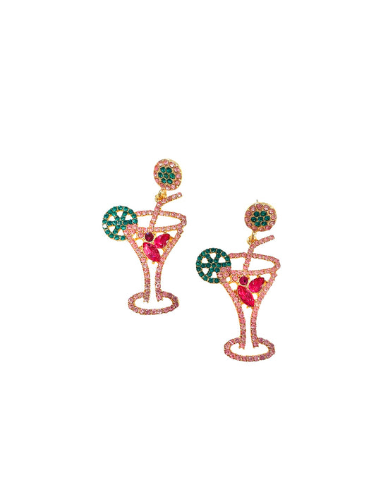 Pink and Lime Cocktail Earrings