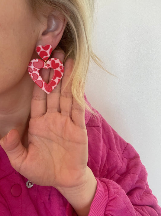 Resin Heart Drop Earrings