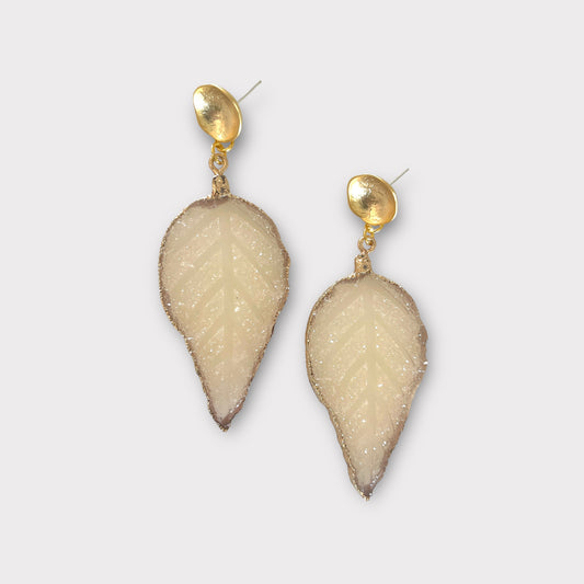Shimmer Leaf Earrings