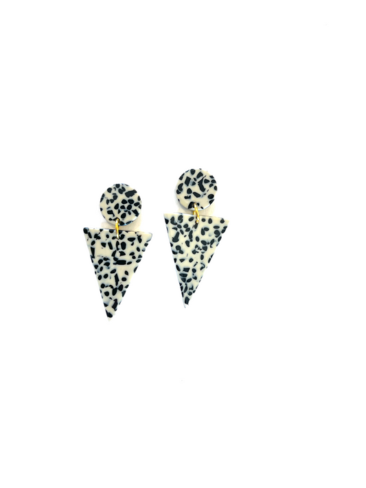 Spotted Triangle Earrings