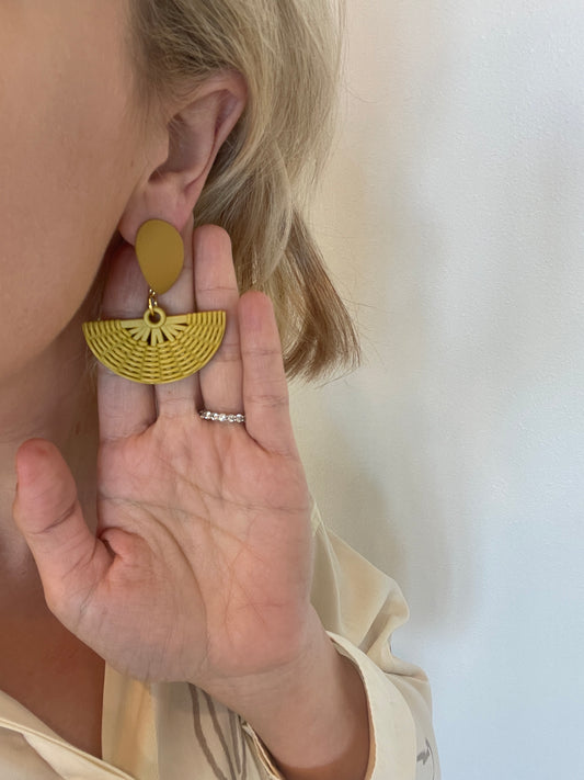 Chartreuse Basket Earrings