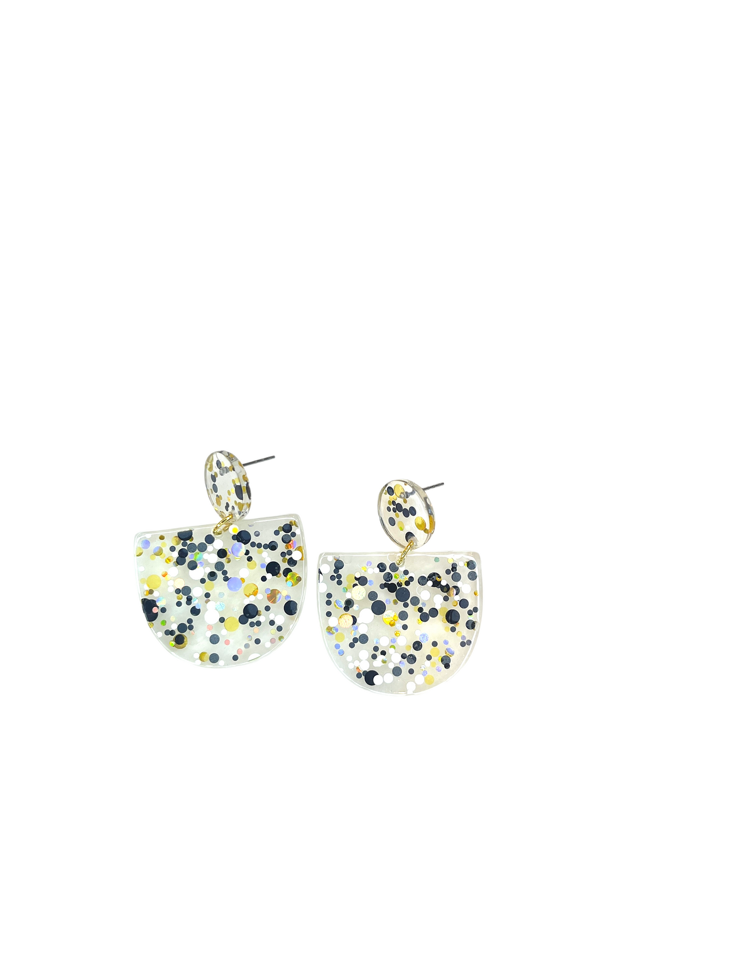 Black and Gold Confetti Earrings