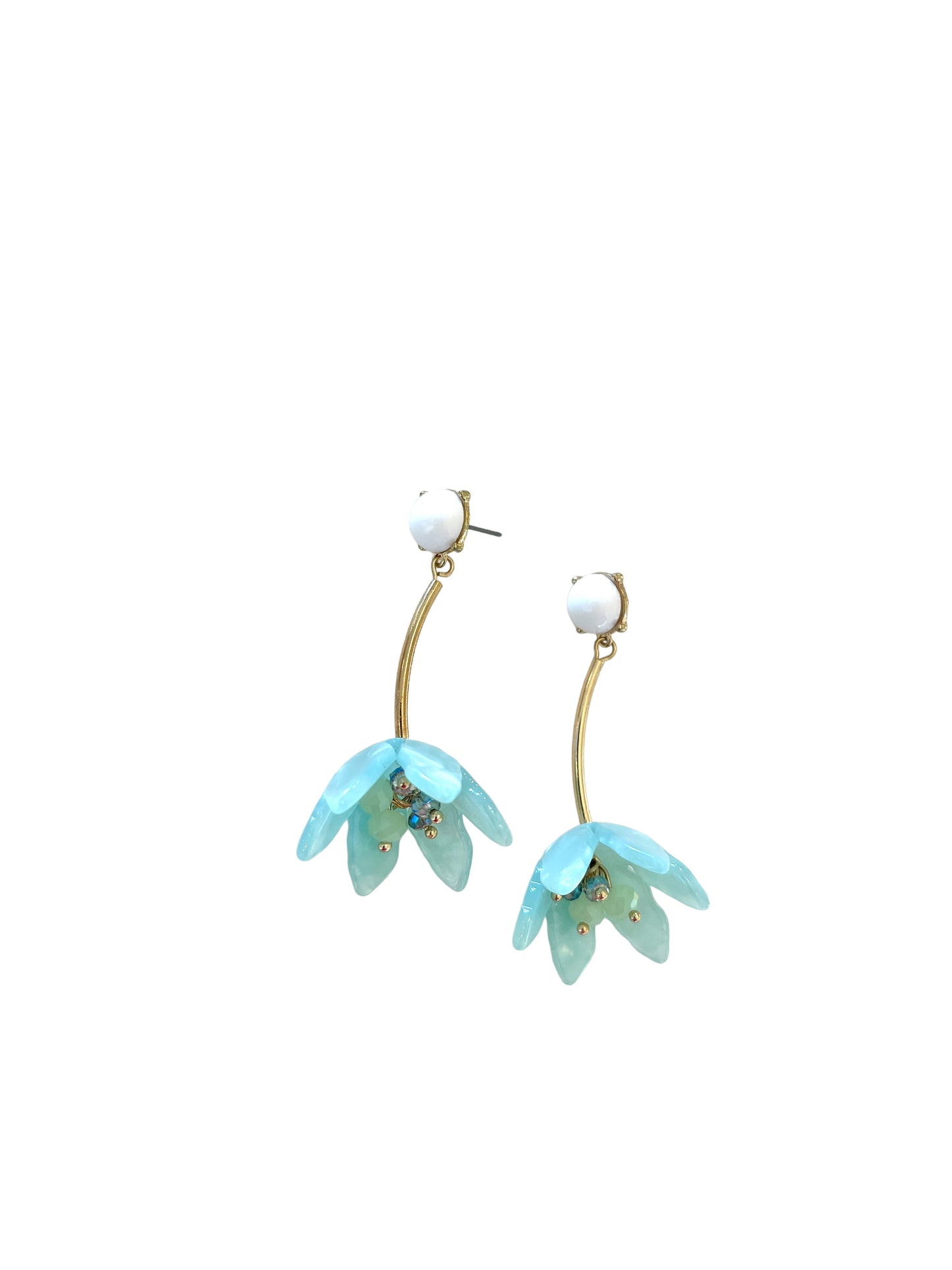 Mint Drop Flower Earrings