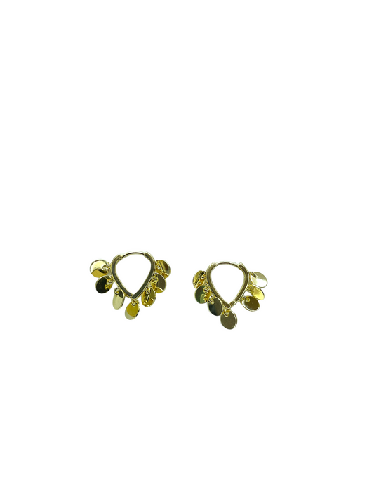 Dangle Coin Hoop Earrings
