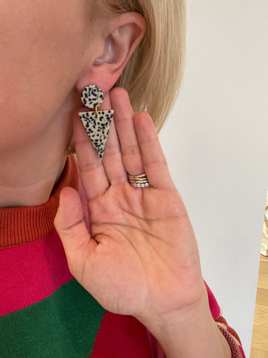 Spotted Triangle Earrings
