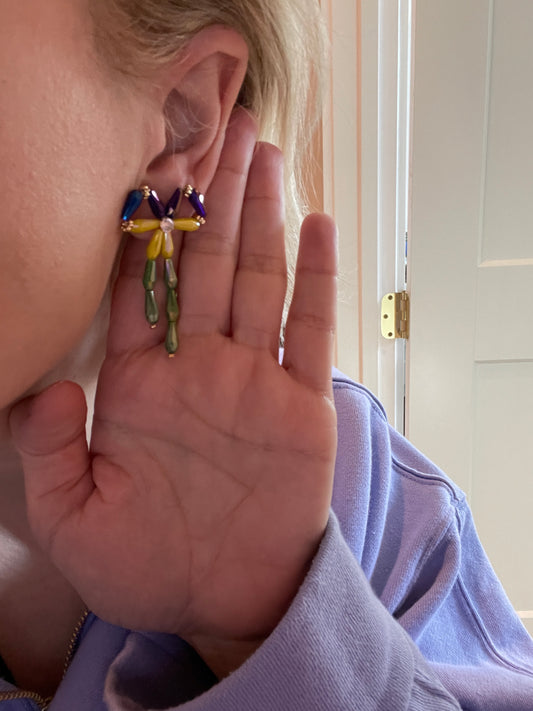 Mardi Gras Bow Earrings