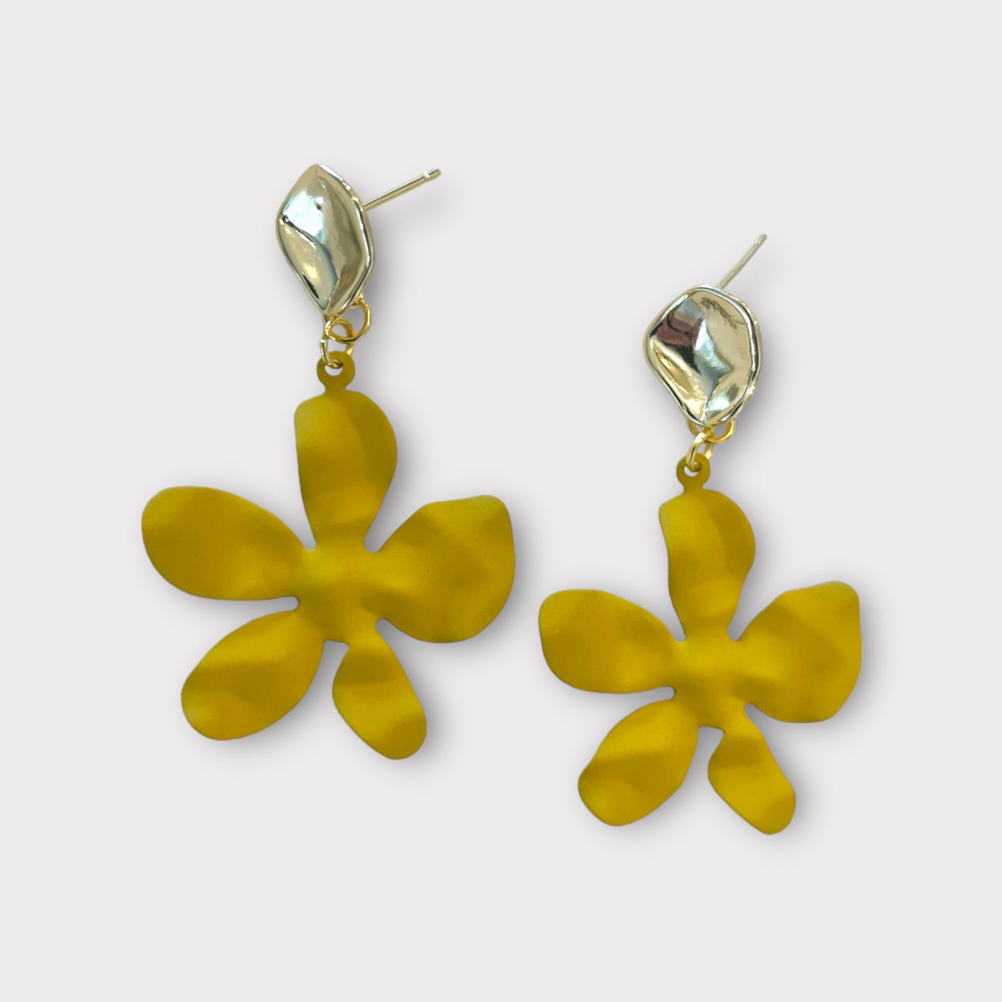 Flower Blank Earrings - Chartreuse