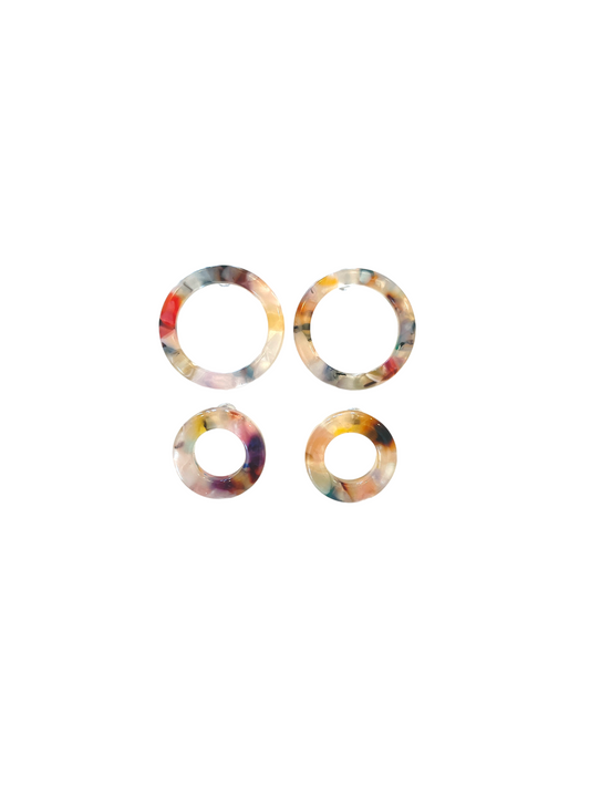 Multicolor Oversized Circle Earrings