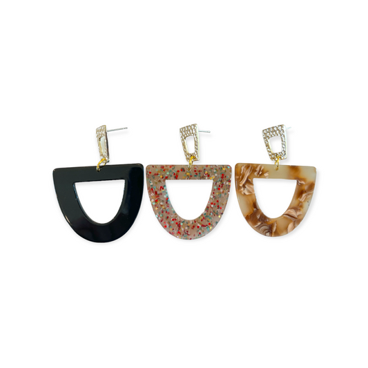 Semi Acrylic Earrings