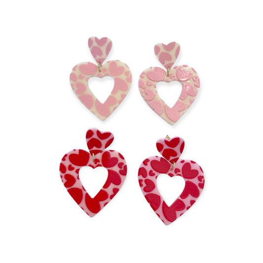 Resin Heart Drop Earrings