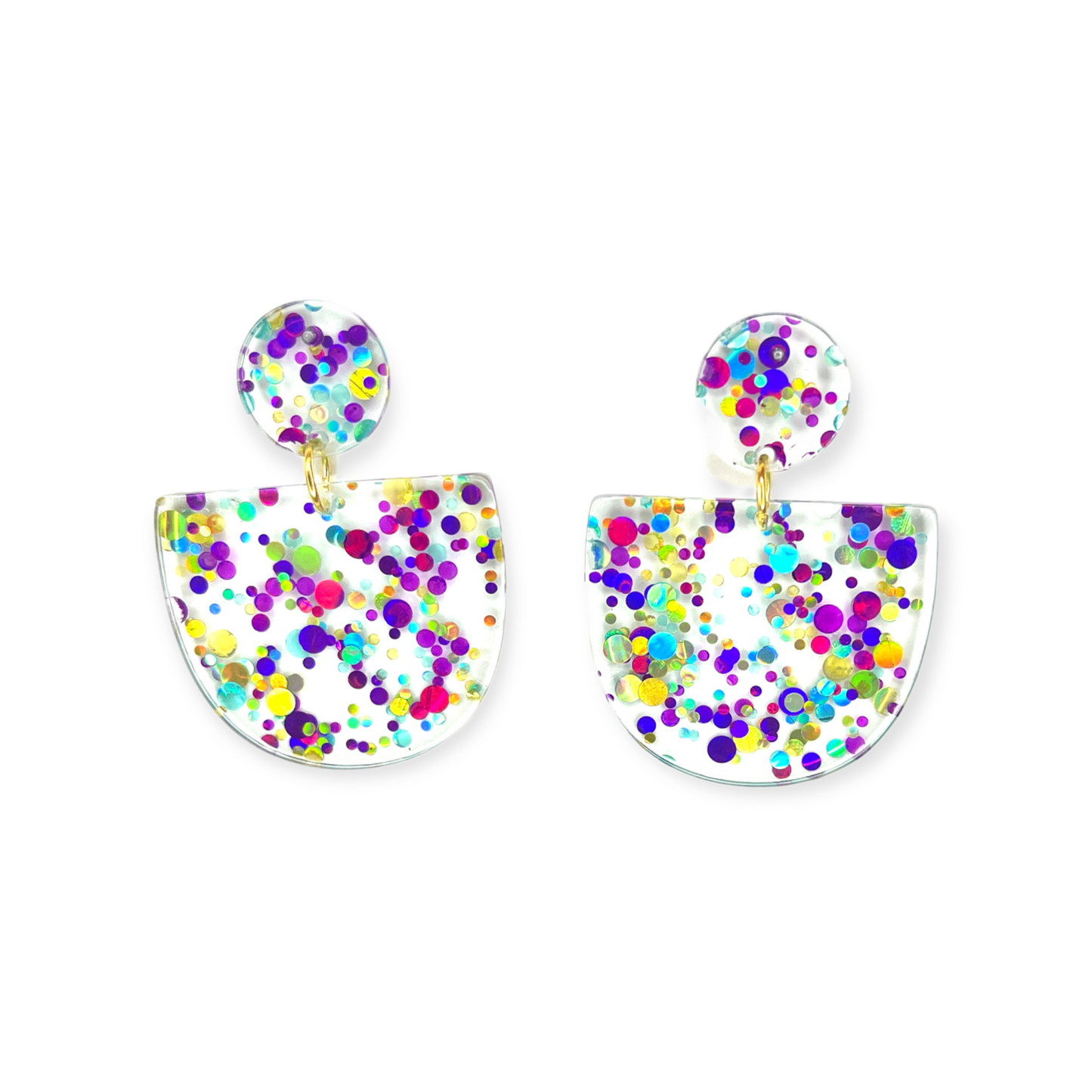 Mardi Gras Glitter Earrings
