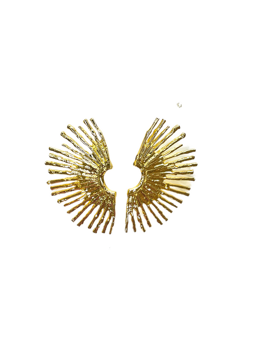 Gold Statement Fan Earrings