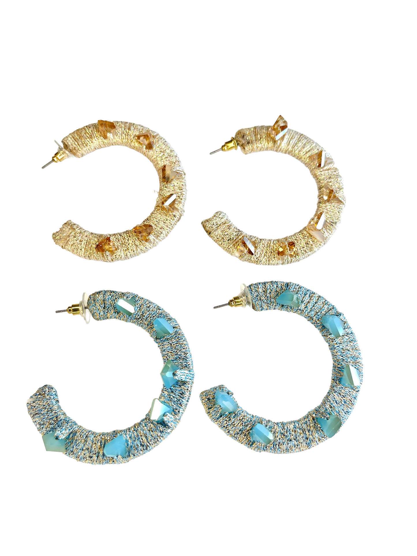 Statement Stone Hoop Earrings