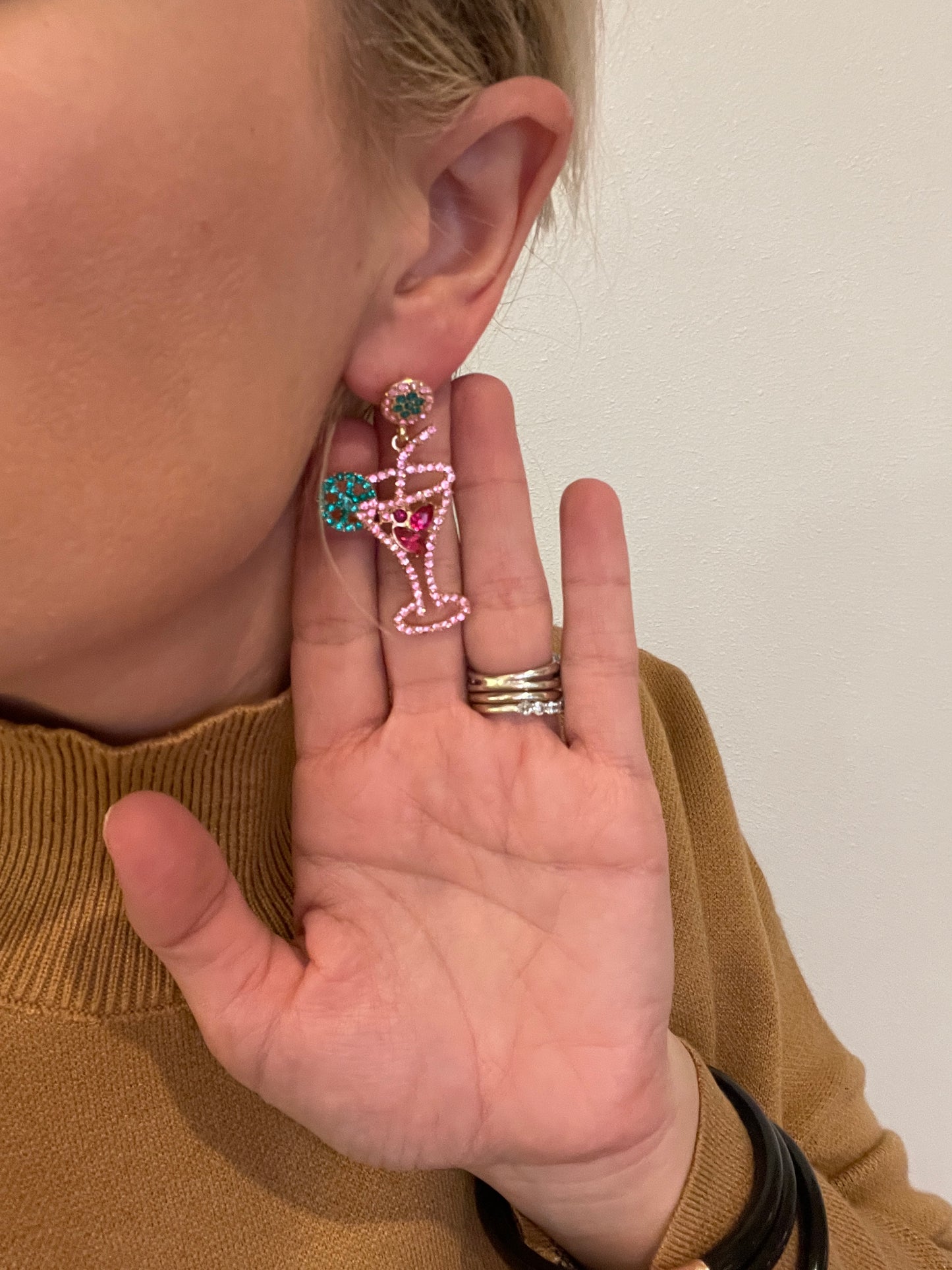 Pink and Lime Cocktail Earrings