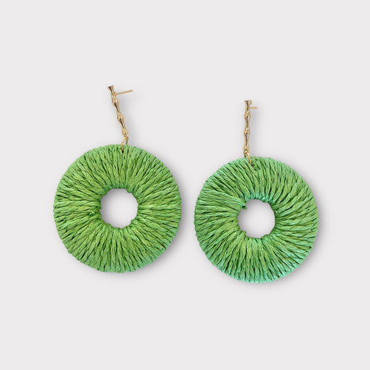Wheel Earrings - Green