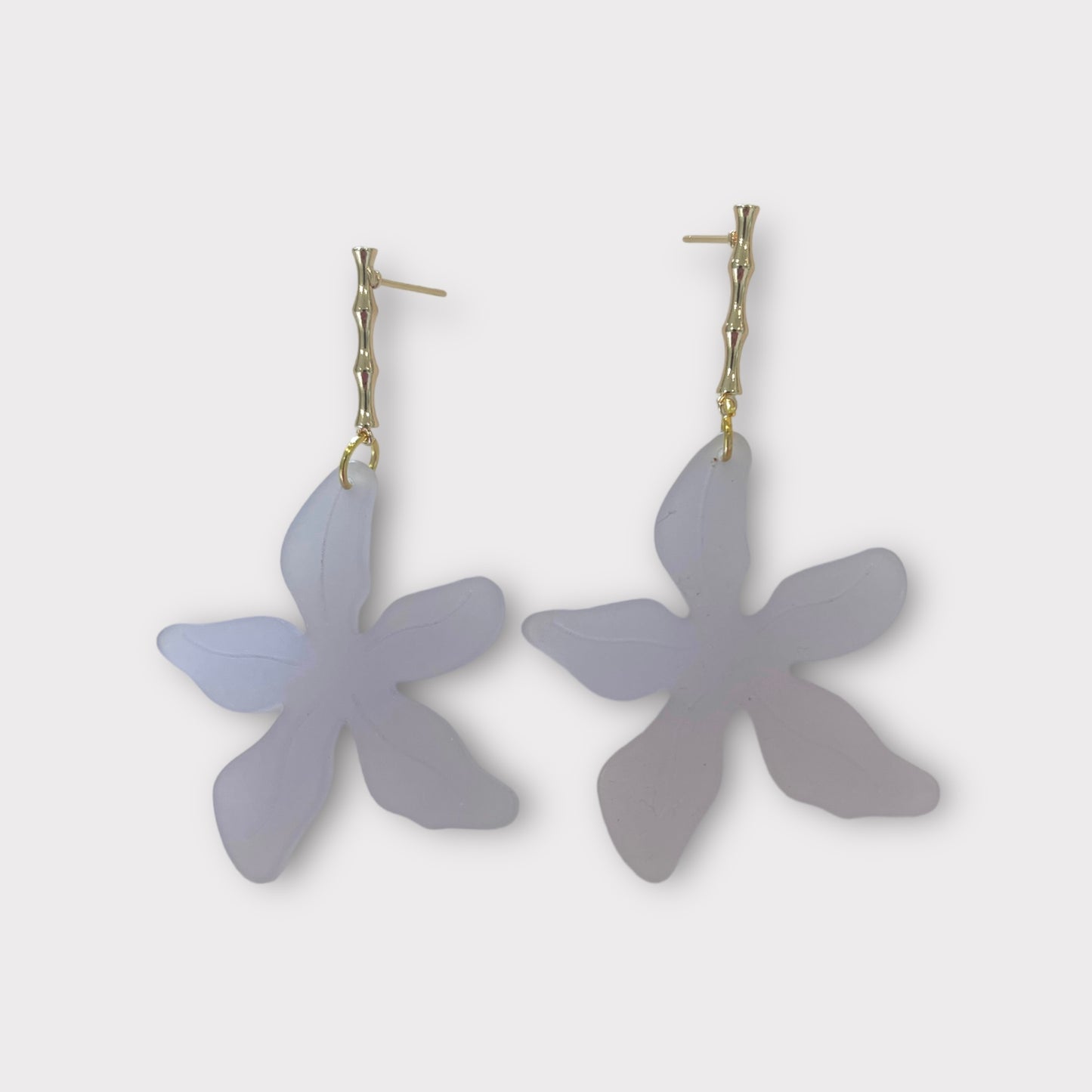 Transluscent Lavender Flower Earrings