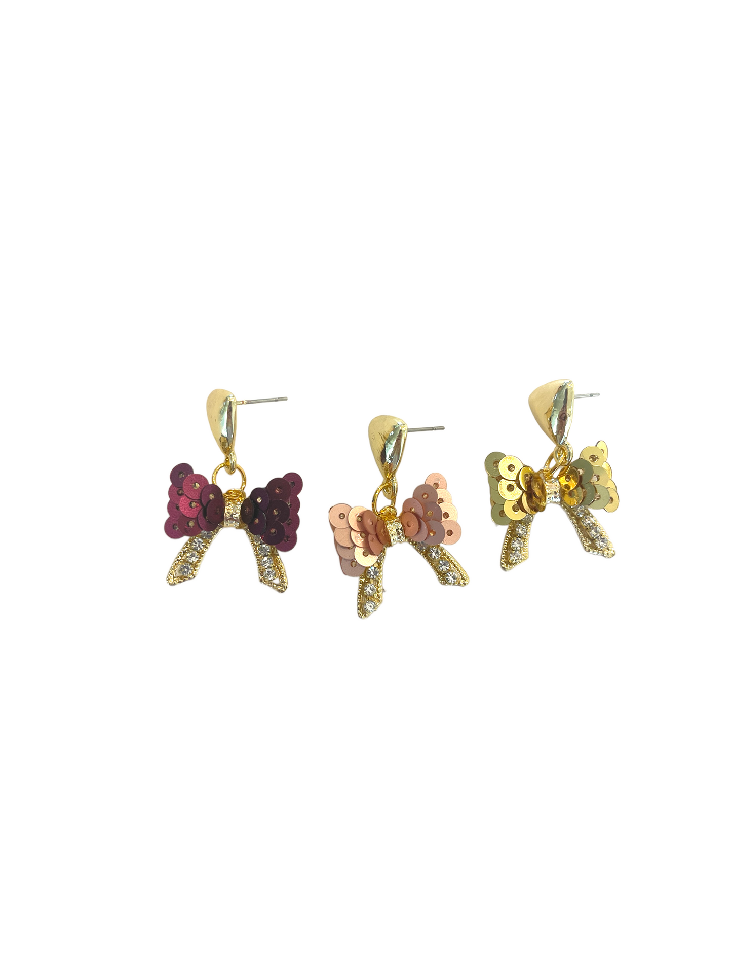 Sequin Bow Earrings - Small