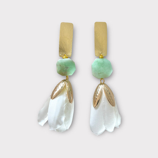 White Tulip Earrings