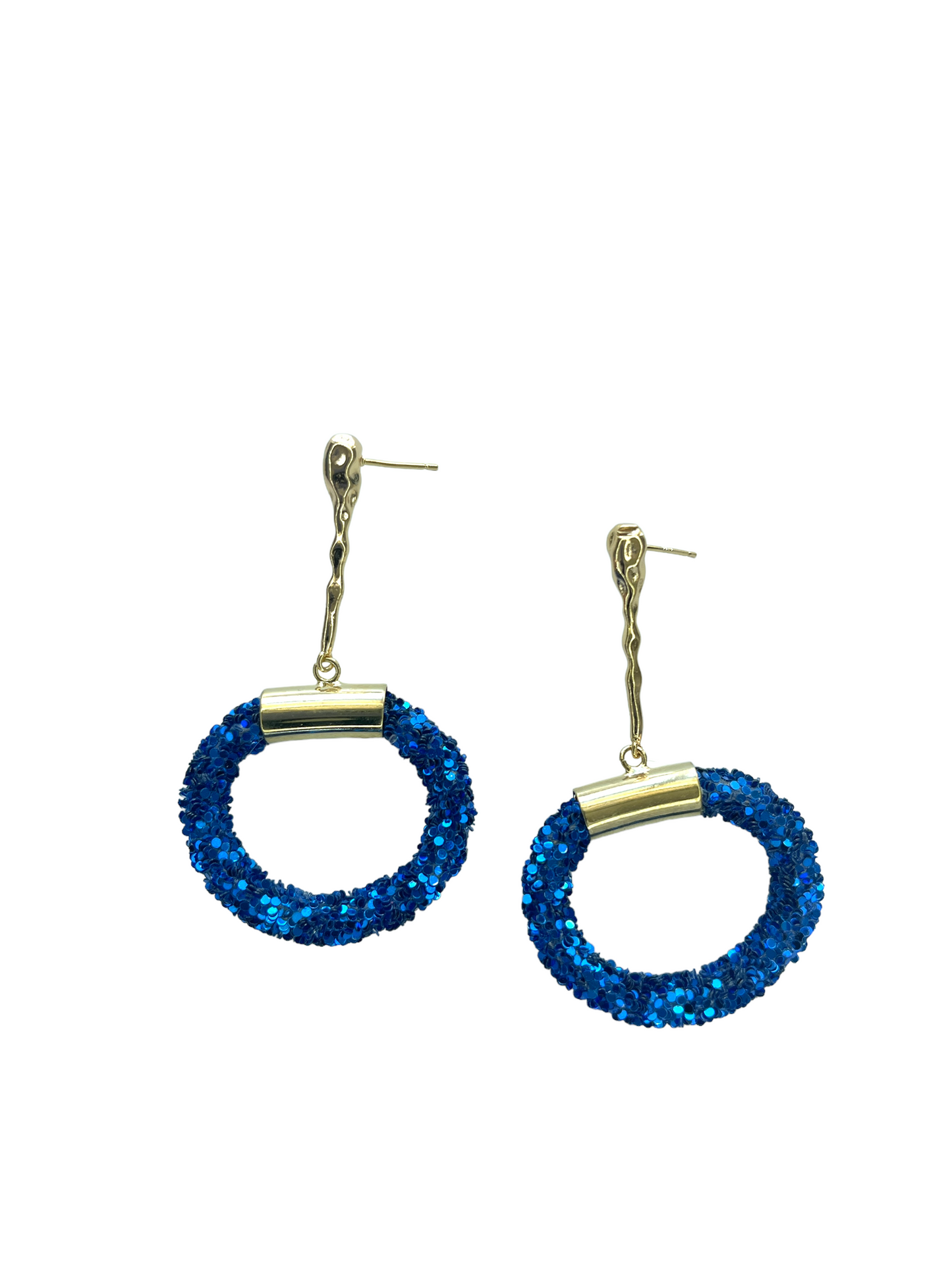 Bar Sparkle Earrings - Blue
