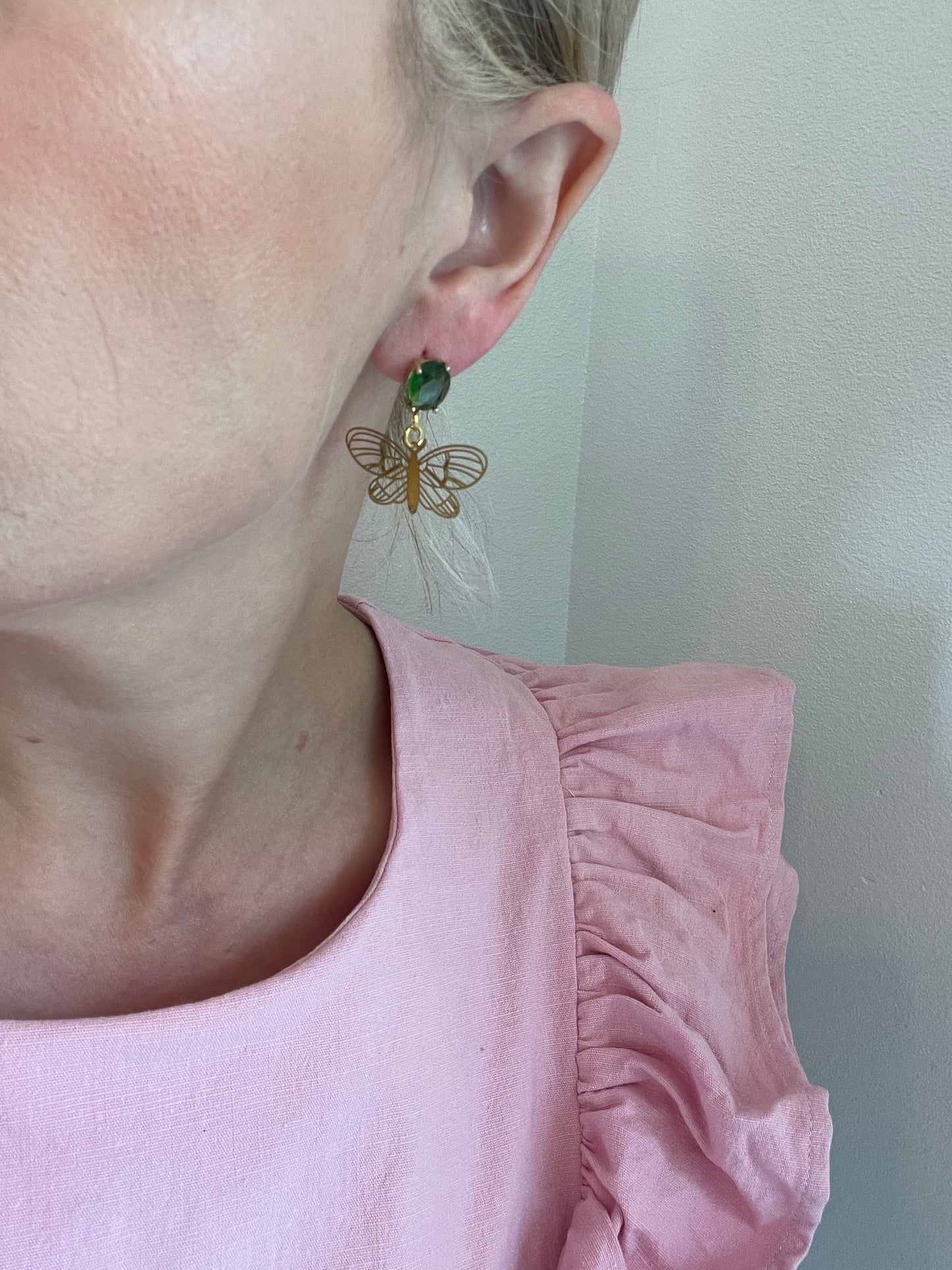 Green Dragonfly Earrings