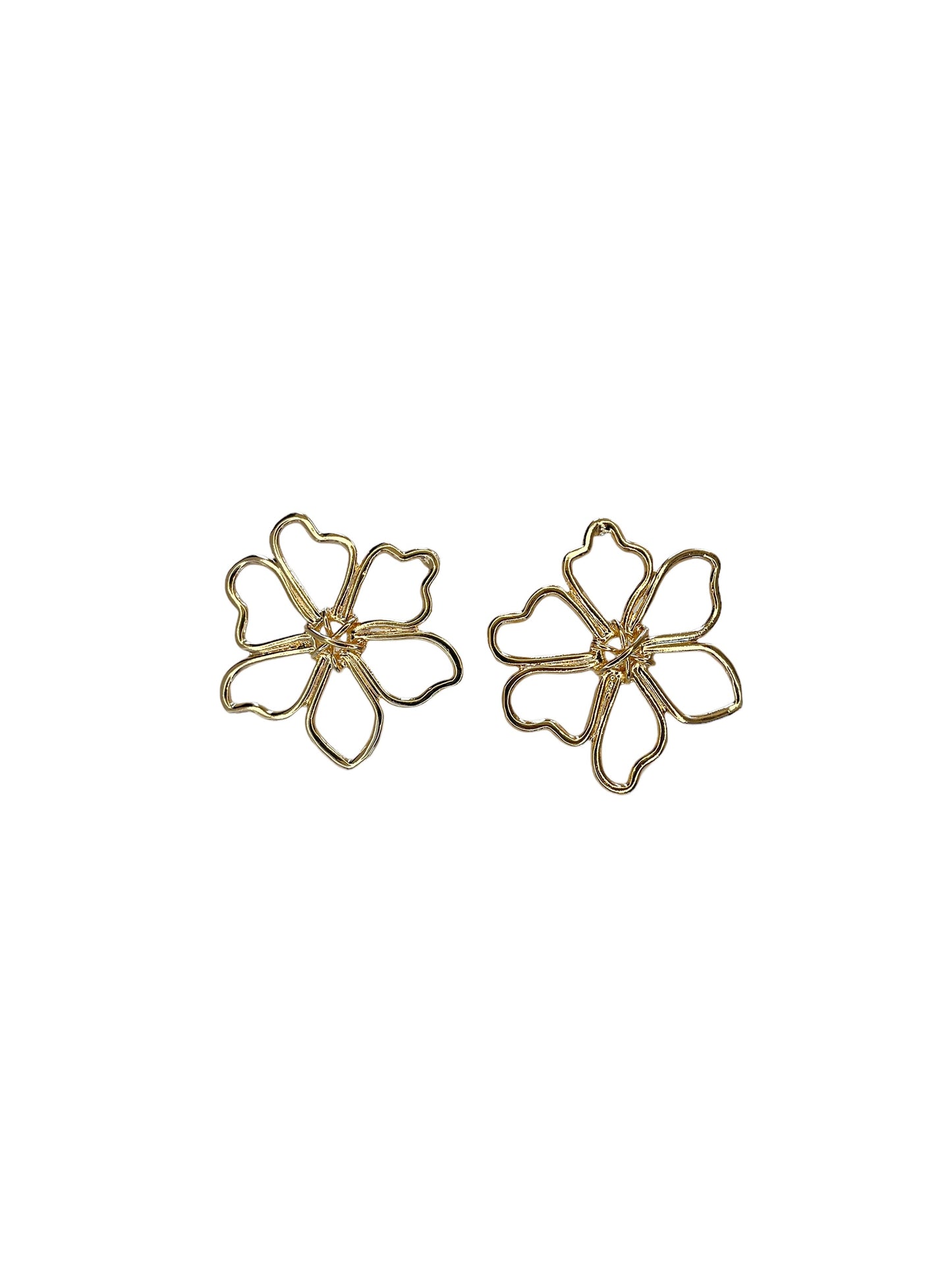 Hollow Gold Flower Earrings