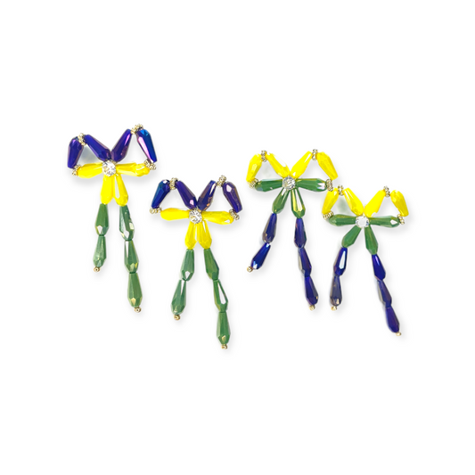 Mardi Gras Bow Earrings
