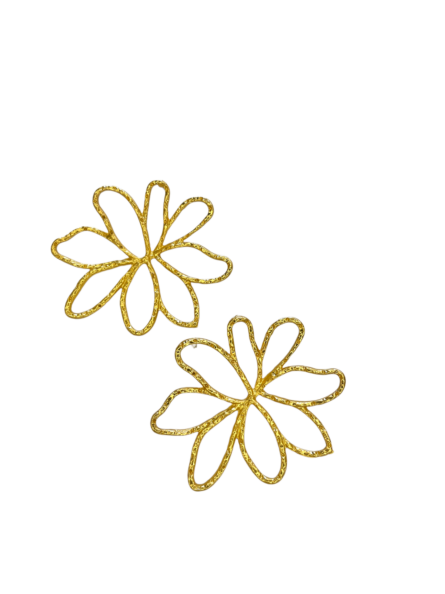 Statement Gold Hollow Flower Earrings