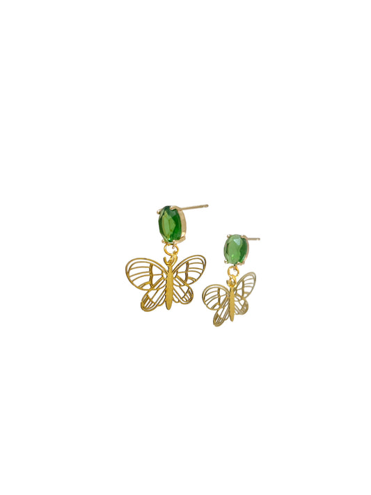 Green Dragonfly Earrings